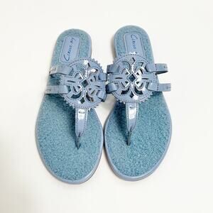 CIRCUS BY SAM EDELMAN FAUX FUR SANDALS IN BLUE WOMEN SIZE 7 NEW